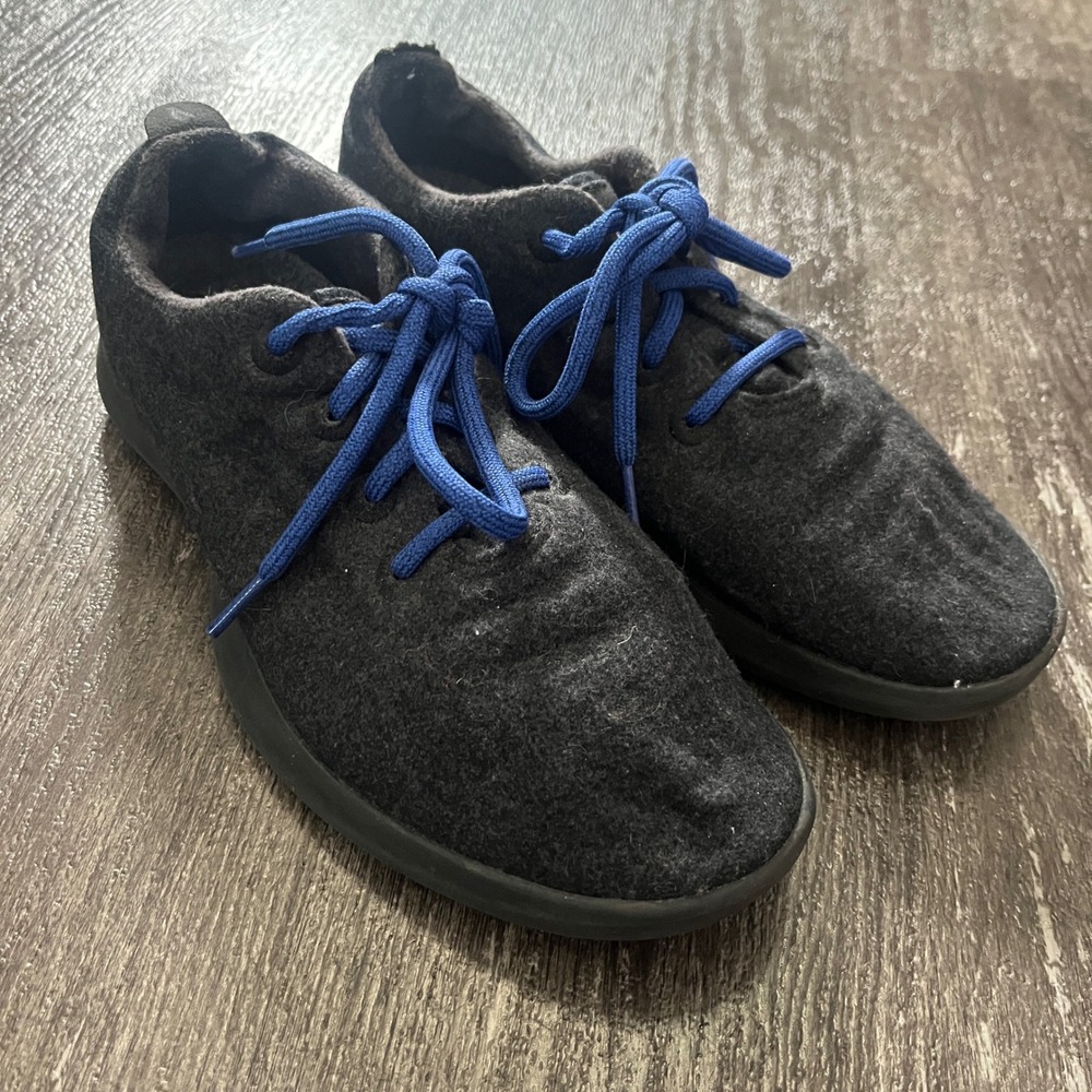Allbirds Wool Runners Women Size 10 Charcoal Blue Lace Comfortable Shoes